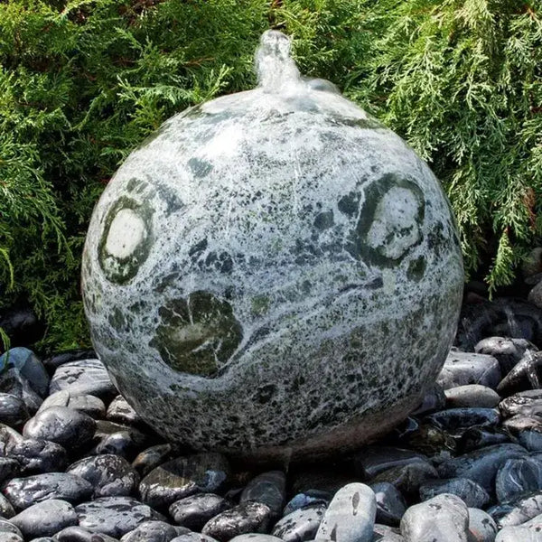 Blue Thumb - 16 Green Marble Sphere Fountain Kit - spherical ball shape
