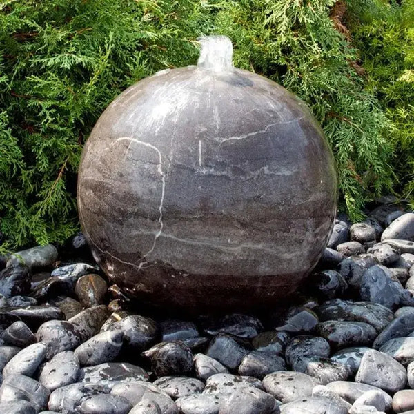 Blue Thumb - 24 Blue Limestone Sphere Fountain Kit - spherical ball shaped fountain
