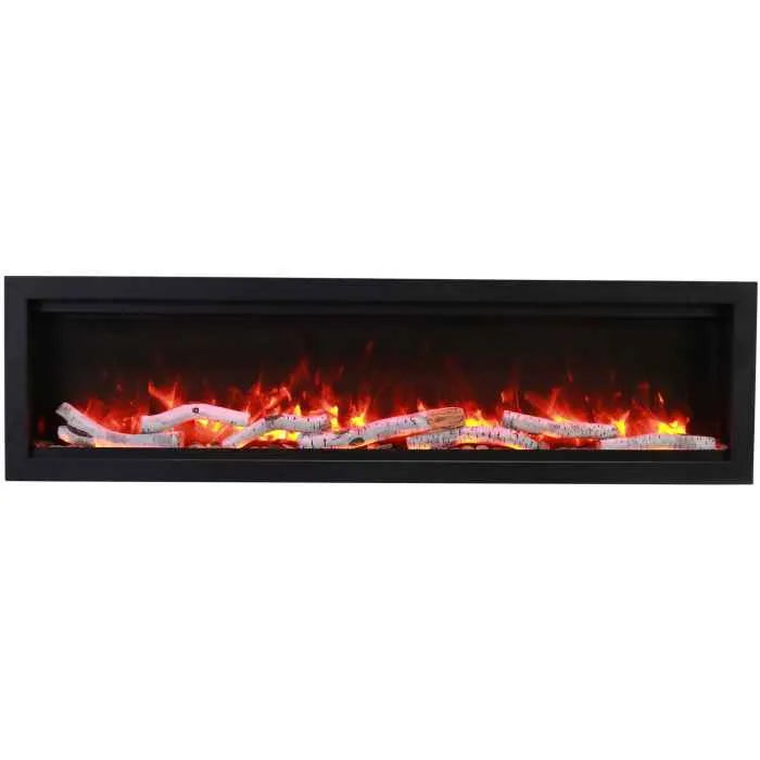 Amantii - Symmetry Bespoke - Clean Face Indoor/Outdoor Electric Fireplace, with logs