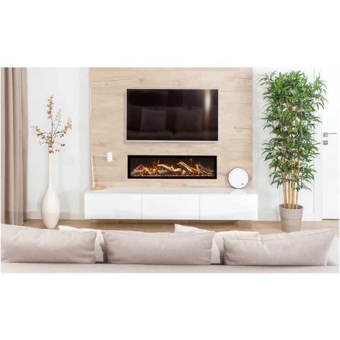 Amantii - Symmetry Bespoke XT - Clean Face IndoorOutdoor Electric Fireplace, with logs 