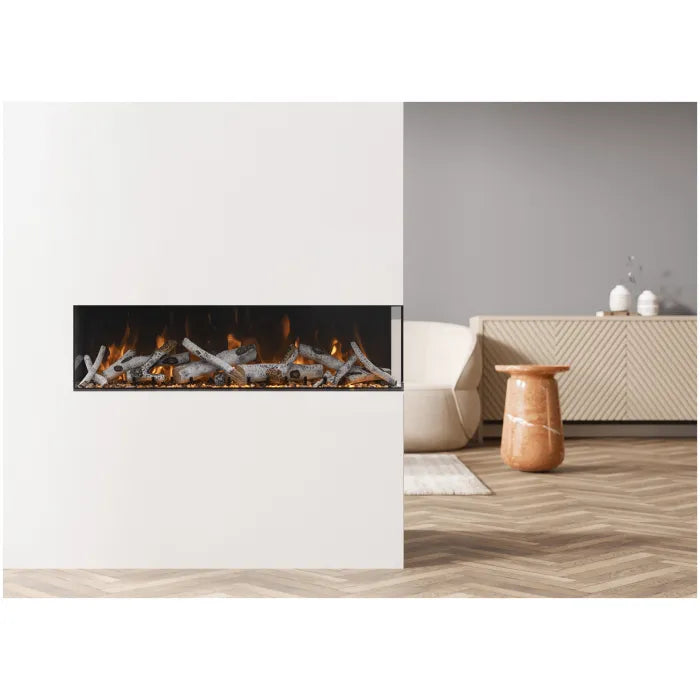 Amantii - Tru View Series - Indoor/Outdoor, 3-Sided Built-In Electric Fireplace, Smart 
