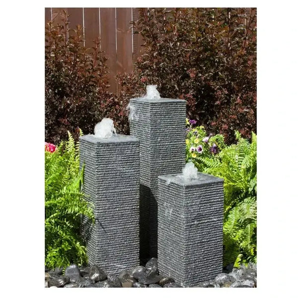 Blue Thumb Square Chiseled Towers Granite Fountain Kit
