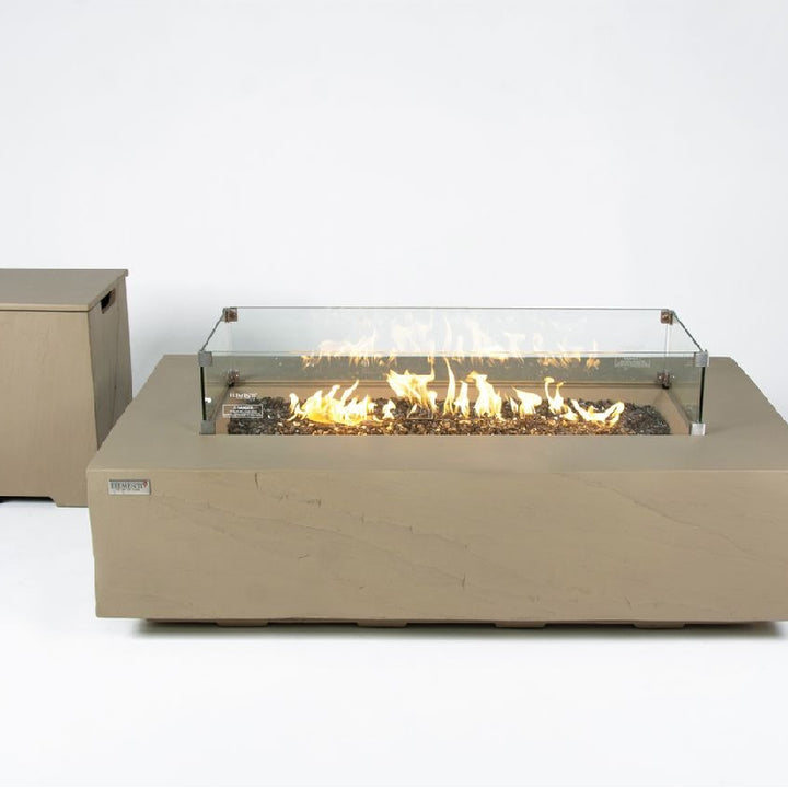 Elementi Plus Coloorado Fire Table with Wind Screen and Tank Cover