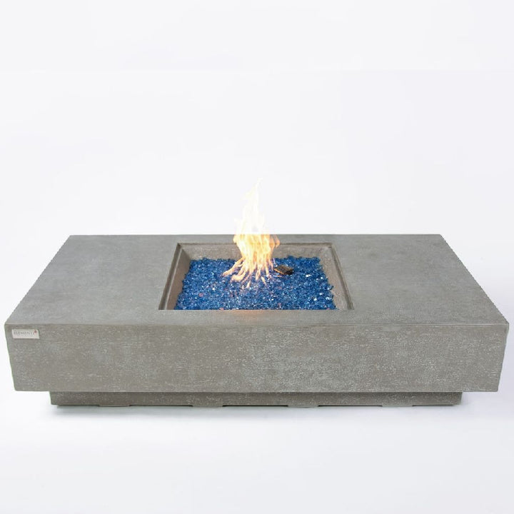 Elementi Plus Monte Carlo Fire Table with Caribbean blue fire glass