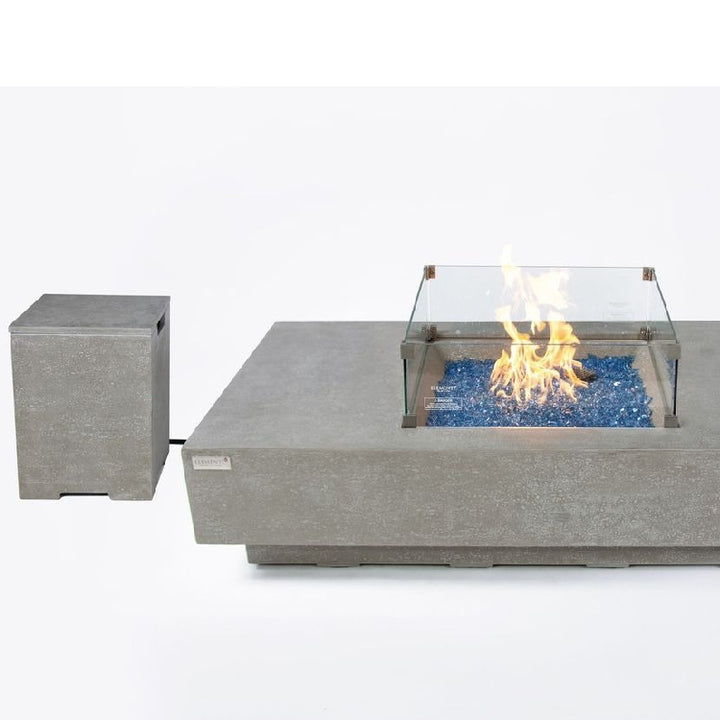 Elementi Plus Monte Carlo Fire Pit Table OFGr16LG with coordinating Propane Tank cover 