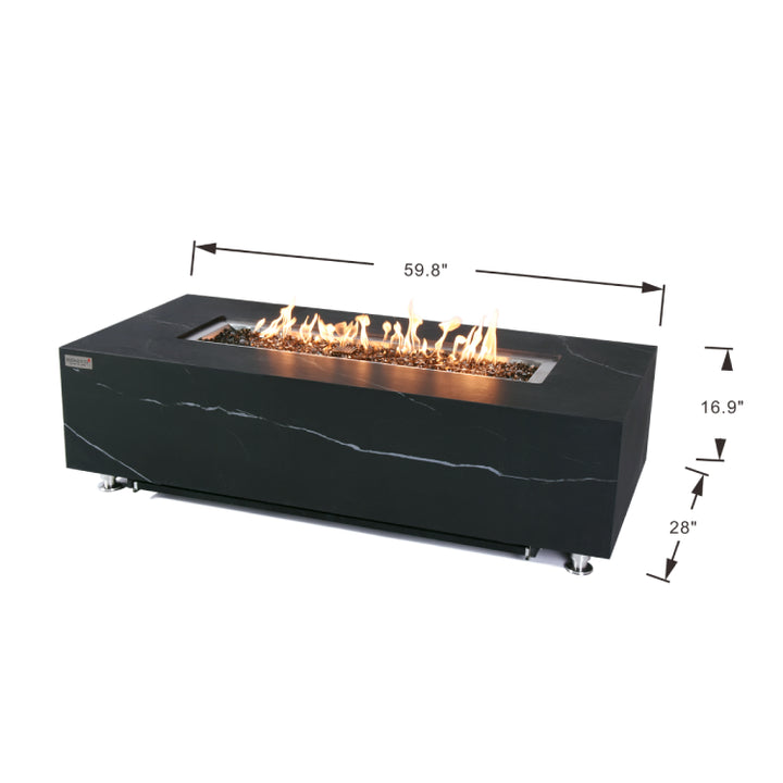Elementi Plus Varna Marble Porcelain Fire table Specifications