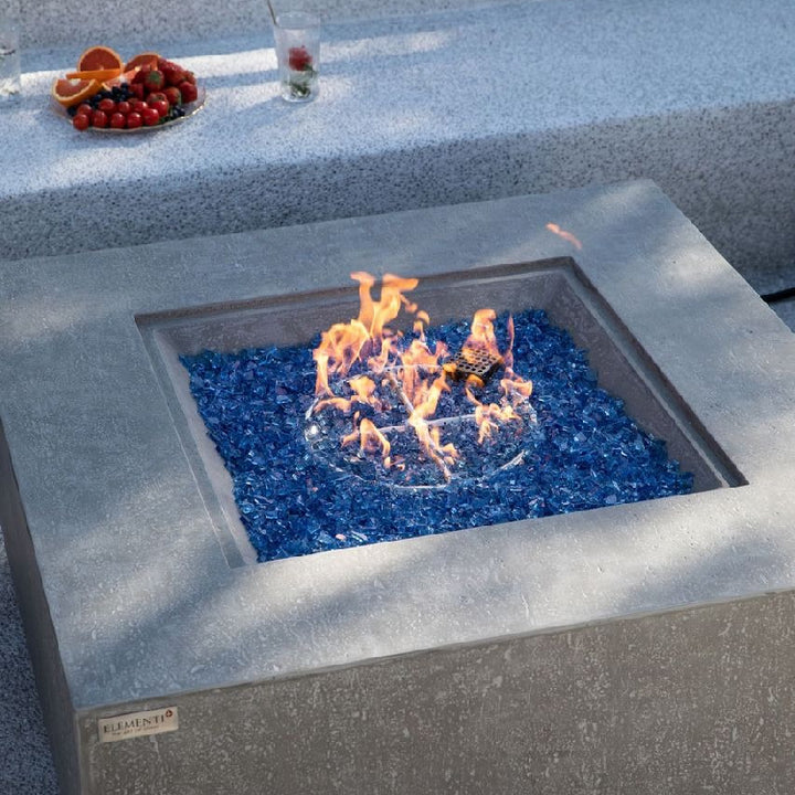 Elementi Plus Victoria Fire Pit Table - Close Up Blue Fire Glass