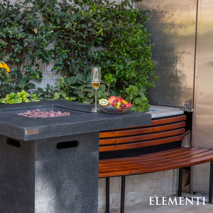 Elementi Montreal Fire Pit Bar Table - Dark Gray - Close UP