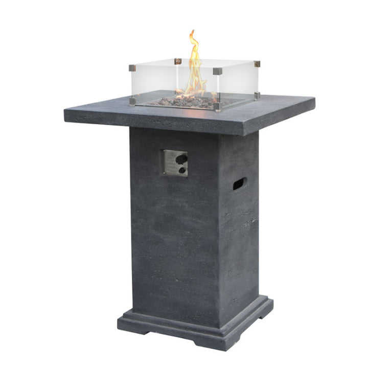 Elementi Montreal Fire Pit Bar Table with Wind Guard - OFG221