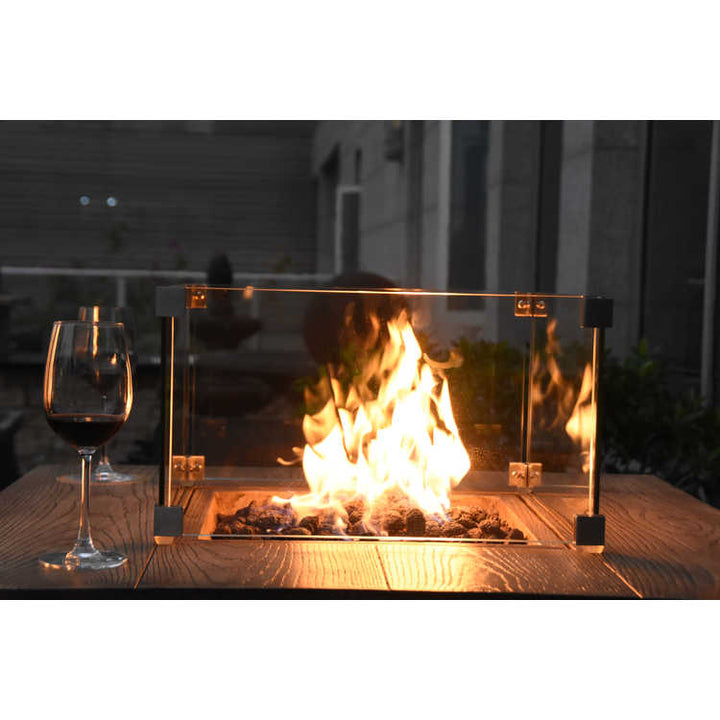 Elementi Rova Bar Fire Pit Table - Burning