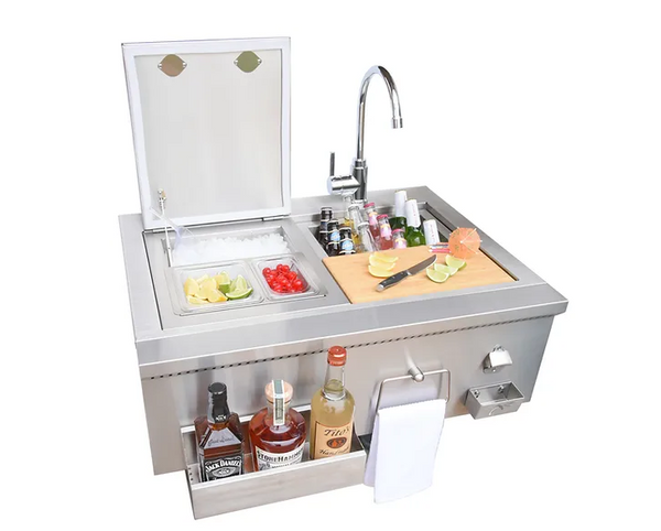 Kokomo Grills - 30" Built-In Bartender Cocktail Station With Sink Bottle Opener and Ice Chest