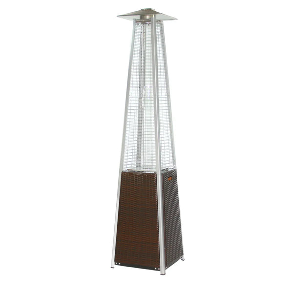 RADtec Freestanding Tower Flame Patio Heater - Dark Brown Wicker