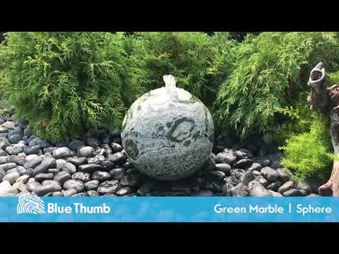  Blue Thumb - 24" Green Marble Sphere Fountain Kit  in vidio