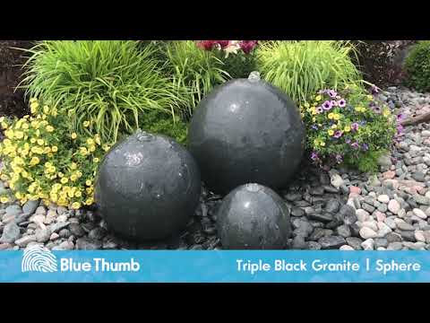 Triple Black Granite Sphere- 12", 18", & 24" dia--video