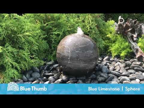  Blue Thumb - 20" Blue Limestone Sphere Fountain Kit-video