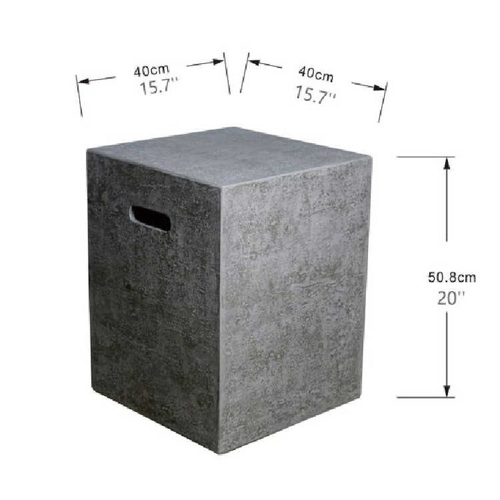 Elementi Metropolis Fire Pit Table - Light Gray - Propane Tank Cover Dimensions