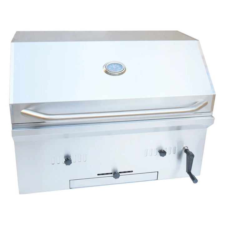 Kokomo Grills Built-In Charcoal Grill - stainless steal and temperature guage