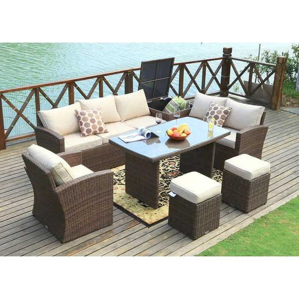Mia Outdoor Sectional; 7-Piece Set