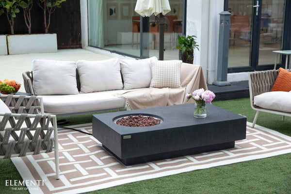 Elementi - Metropolis Fire Pit Coffee Table - (Dark Gray, 56")