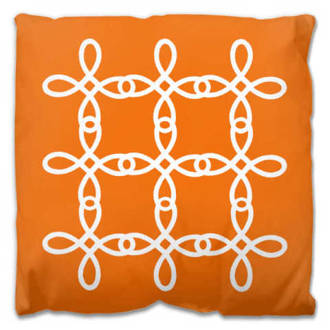 Outdoor Throw Pillow - Joyful 1 - Classic Orange - Front