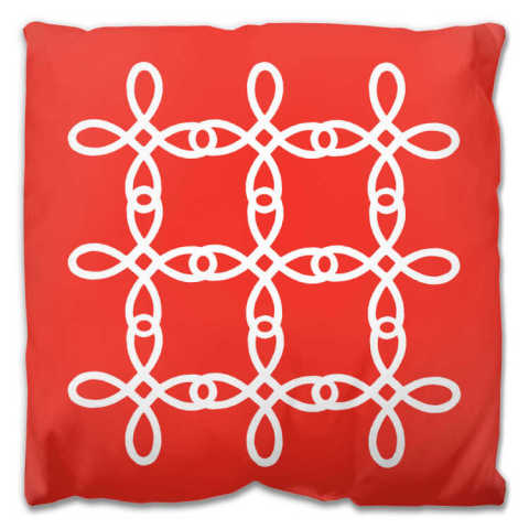Outdoor Throw Pillow - Joyful 1 - Classic Red - Front