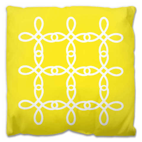 Outdoor Throw Pillow - Joyful 1 - Classic Yellow - Front